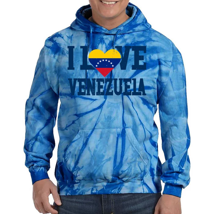 Vintage I Love Venezuela Proud Flag Sport Cute Gift Tie Dye Hoodie