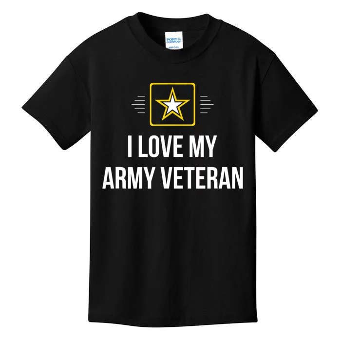 Vintage I Love My Army Veteran Kids T-Shirt