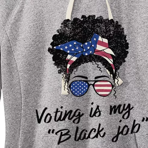 Voting Is My Black Job Women Retro Messy Bun Women's Fleece Hoodie