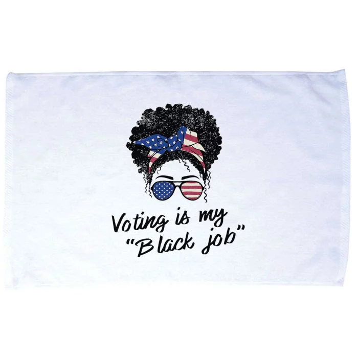 Voting Is My Black Job Women Retro Messy Bun Microfiber Hand Towel