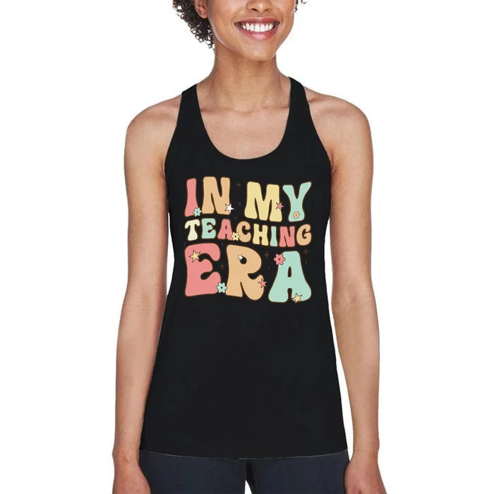 Vintage In My Teaching Era Cool Teacher Appreciation Gifts Women's Racerback Tank