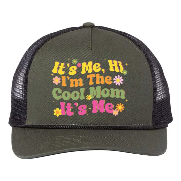 Vintage ItS Me Hi IM The Cool Mom Mothers Day Mom Birthday Retro Rope Trucker Hat Cap