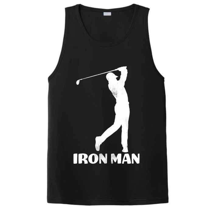 Vintage Iron Man Golf Design Performance Tank