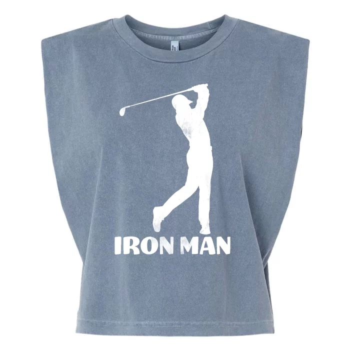 Vintage Iron Man Golf Design Garment-Dyed Women's Muscle Tee