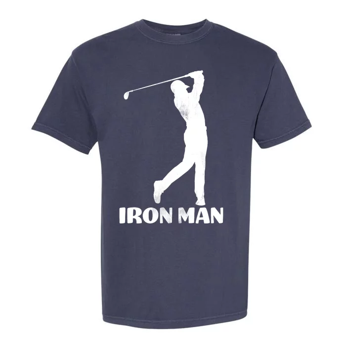 Vintage Iron Man Golf Design Garment-Dyed Heavyweight T-Shirt