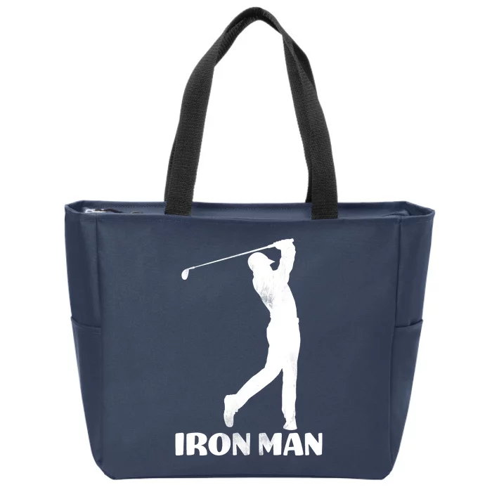 Vintage Iron Man Golf Design Zip Tote Bag