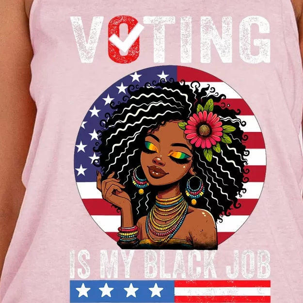 Voting Is My Black Job Women's Knotted Racerback Tank