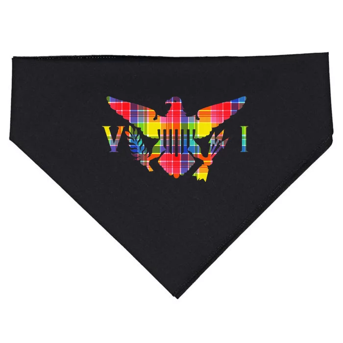 Virgin Islands Madras VI Flag USA-Made Doggie Bandana