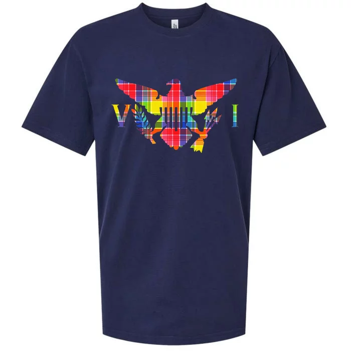 Virgin Islands Madras VI Flag Sueded Cloud Jersey T-Shirt