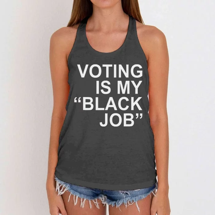 Voting Is My Black Job Proudly Women's Knotted Racerback Tank