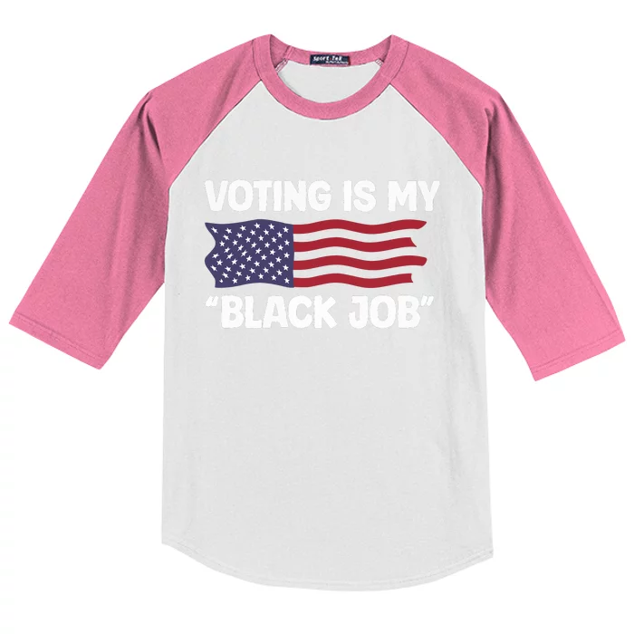 Voting Is My Black Job America Kids Colorblock Raglan Jersey