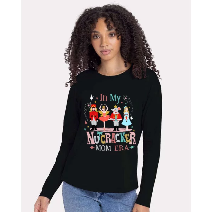 Vintage In My Nutcracker Mom Era Christmas Mom Xmas Womens Cotton Relaxed Long Sleeve T-Shirt