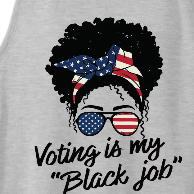 Voting Is My Black Job Women Ladies Tri-Blend Wicking Tank