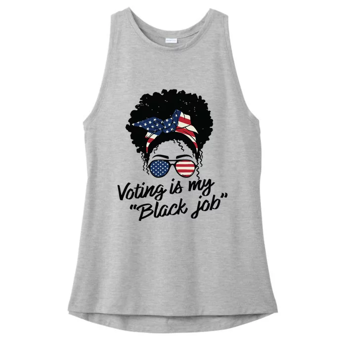 Voting Is My Black Job Women Ladies Tri-Blend Wicking Tank