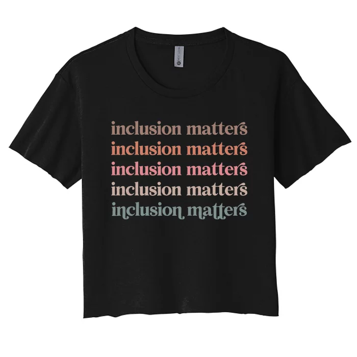 Vinatge Inclusion Matters Positive Diversity Kindness Matter Women's Crop Top Tee