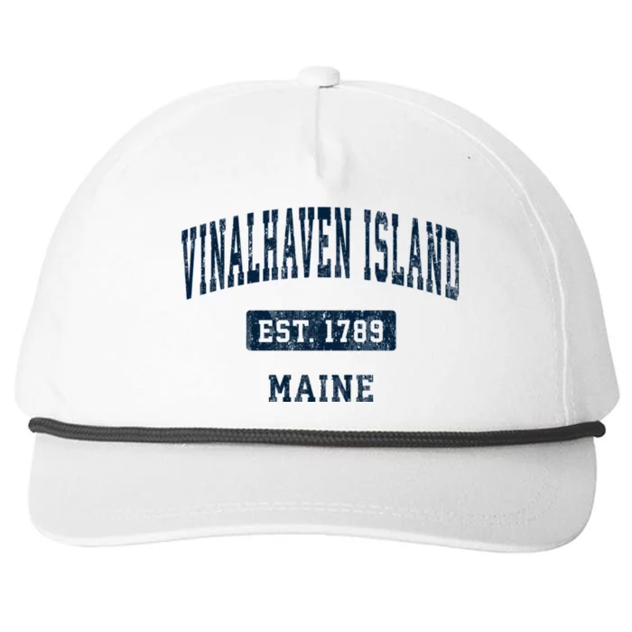 Vinalhaven Island Maine Me Vintage Sports Established Snapback Five-Panel Rope Hat