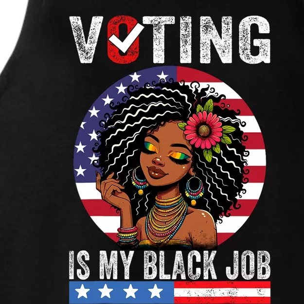 Voting Is My Black Job Ladies Tri-Blend Wicking Tank