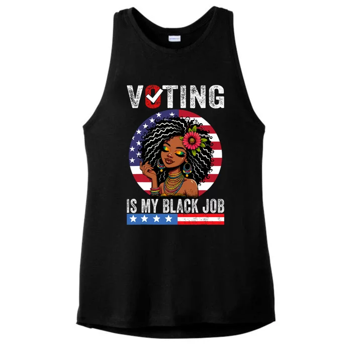 Voting Is My Black Job Ladies Tri-Blend Wicking Tank