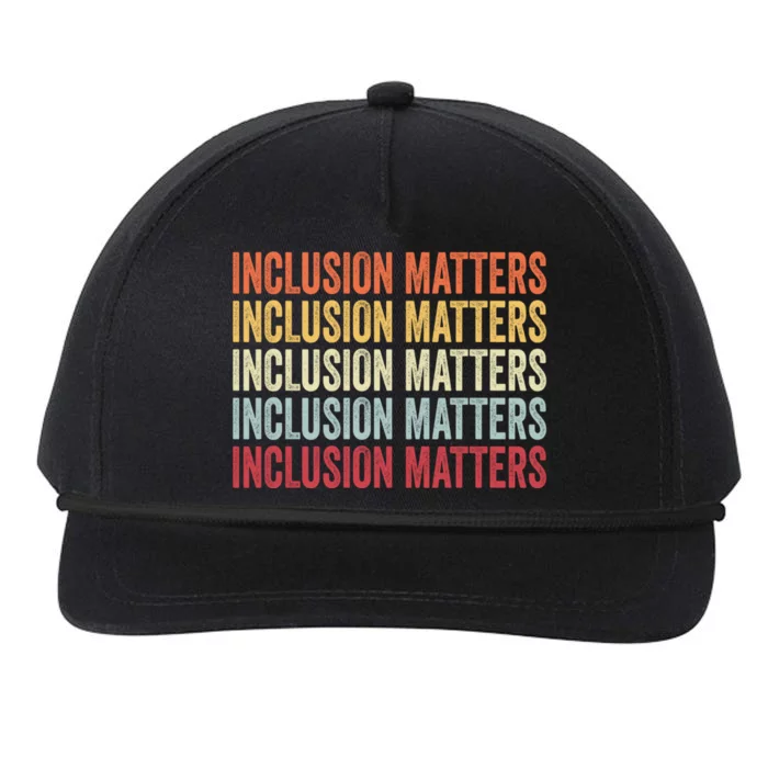 Vintage Inclusion Matters Positive Diversity Kindness Matter Gift Snapback Five-Panel Rope Hat