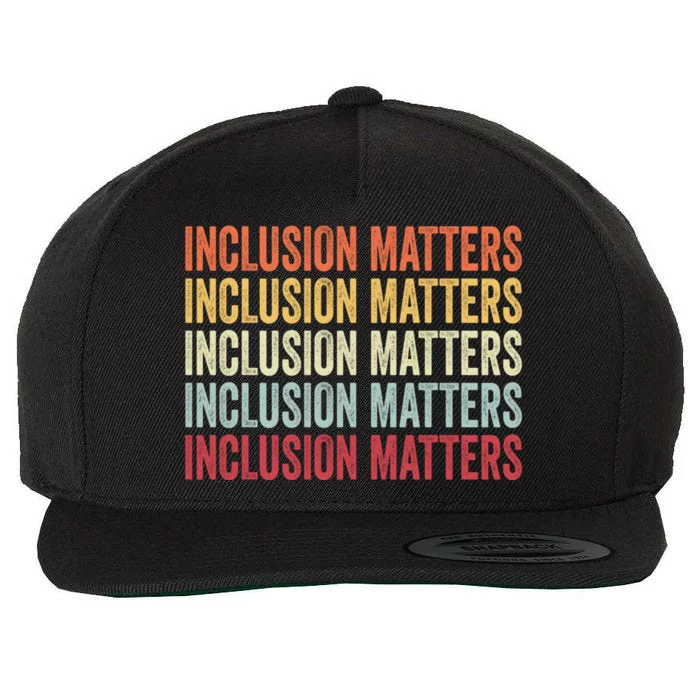 Vintage Inclusion Matters Positive Diversity Kindness Matter Gift Wool Snapback Cap