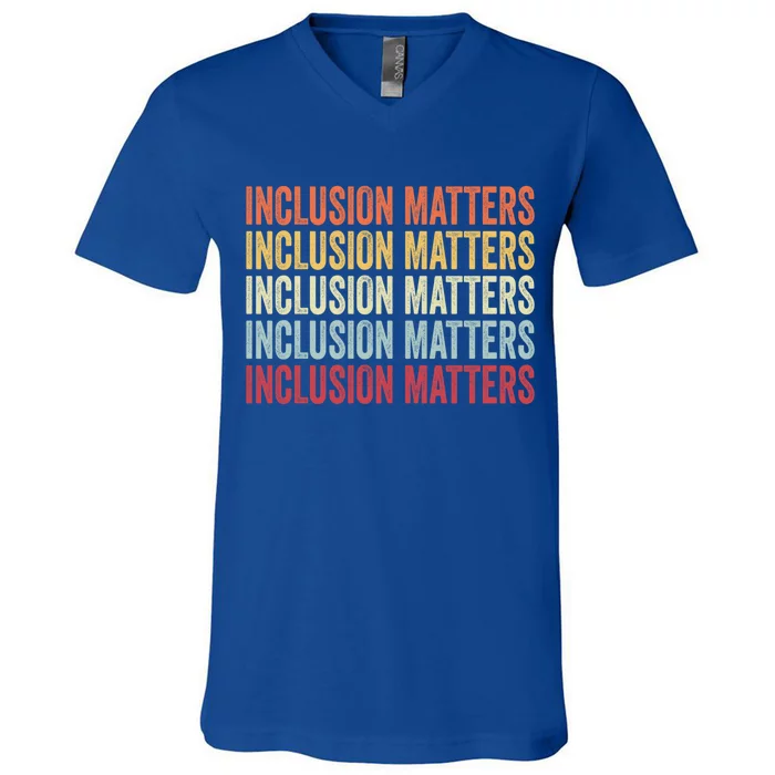 Vintage Inclusion Matters Positive Diversity Kindness Matter Gift V-Neck T-Shirt