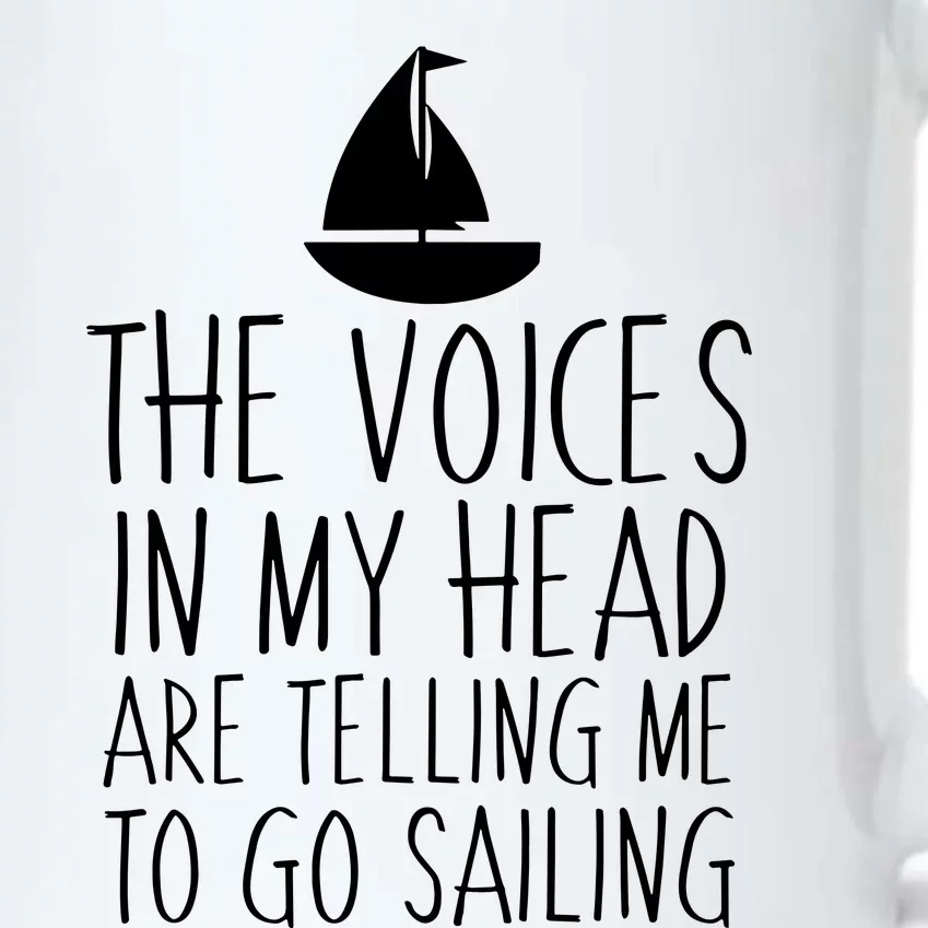 Voices In My Head Tell Me That I Should Go Sailing Black Color Changing Mug