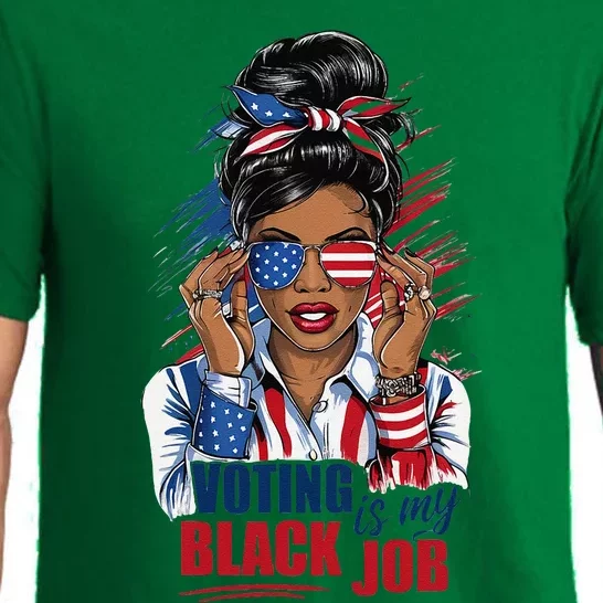 Voting Is My Black Job Funny Voting Is My Black Job Vote Gift Pajama Set