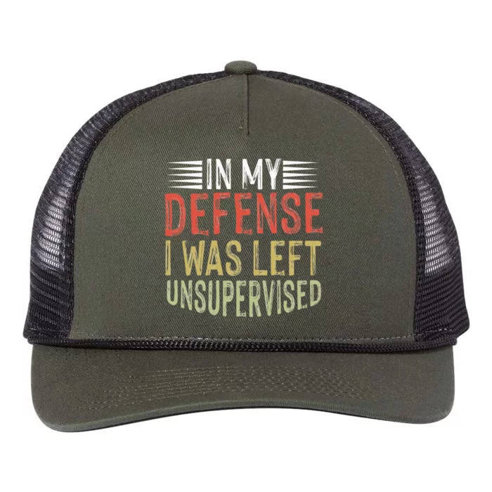 vintage In my defense i was left unsupervised Retro Rope Trucker Hat Cap