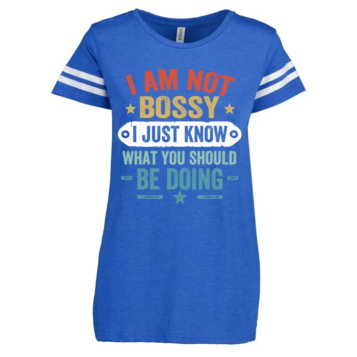 Vintage Im Not Bossy I Just Know What You Should Be Doing Enza Ladies Jersey Football T-Shirt