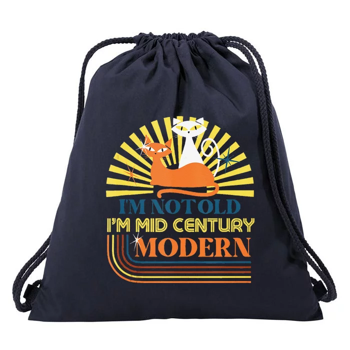 Vintage IM Not Old IM Mid Century Modern Atomic Cat Drawstring Bag