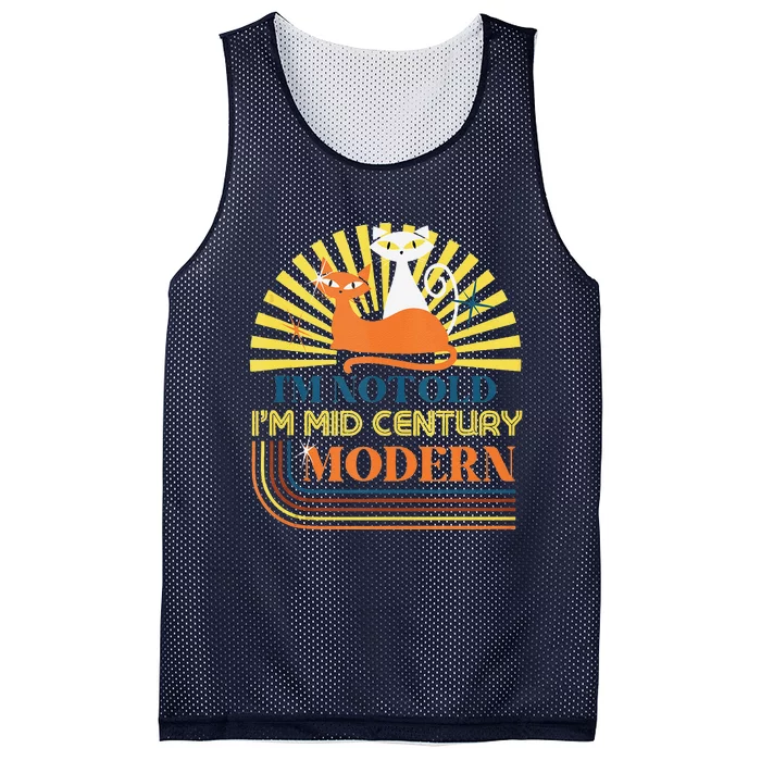 Vintage IM Not Old IM Mid Century Modern Atomic Cat Mesh Reversible Basketball Jersey Tank