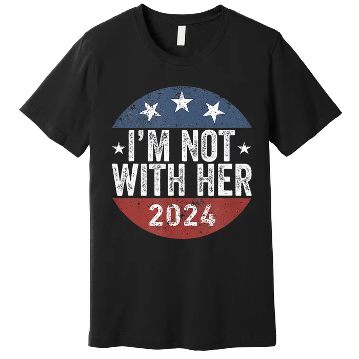 Vintage IM Not With Her 2024 American Us Flag Premium T-Shirt