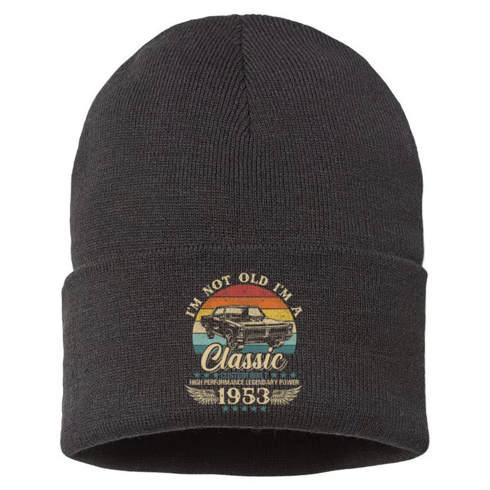 Vintage IM Not Old IM Classic Car Graphic Birthday 1953 Sustainable Knit Beanie