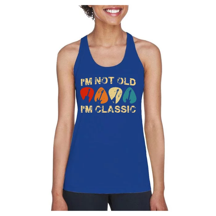 Vintage I'm Not Old I'm Classic Guitar For Dad Grandpa Women's Racerback Tank