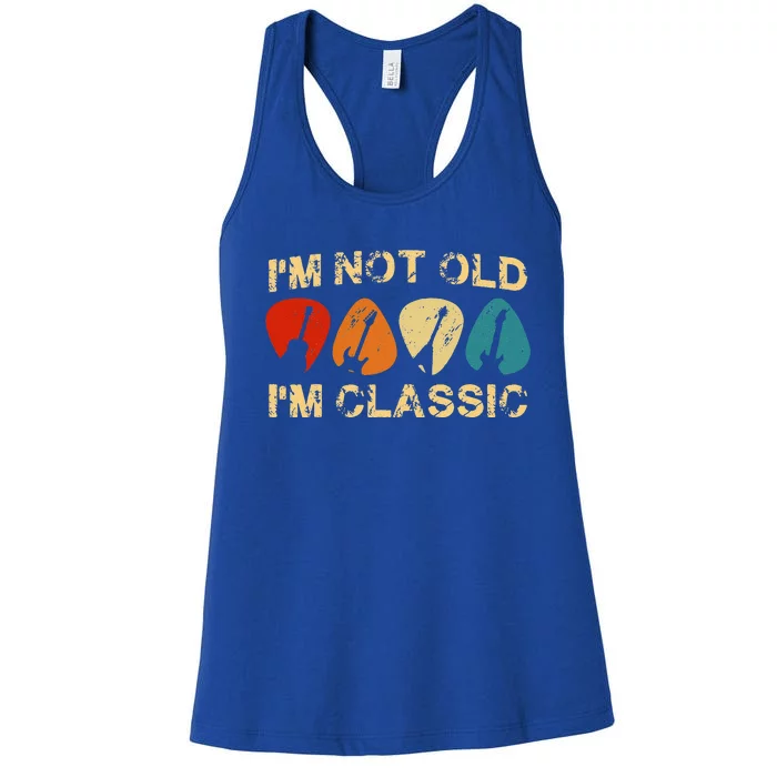 Vintage I'm Not Old I'm Classic Guitar For Dad Grandpa Women's Racerback Tank