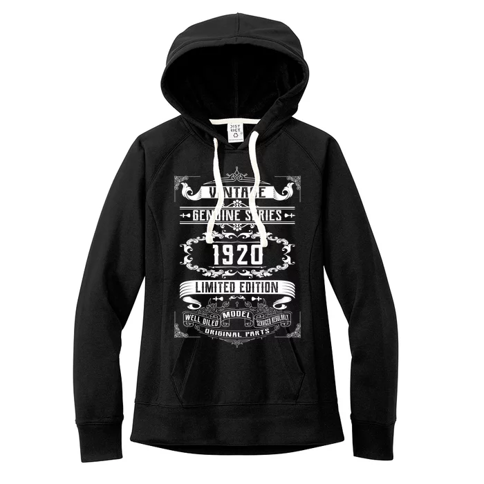 Vintage 100th Birthday Genuine Series 1920 Women's Fleece Hoodie