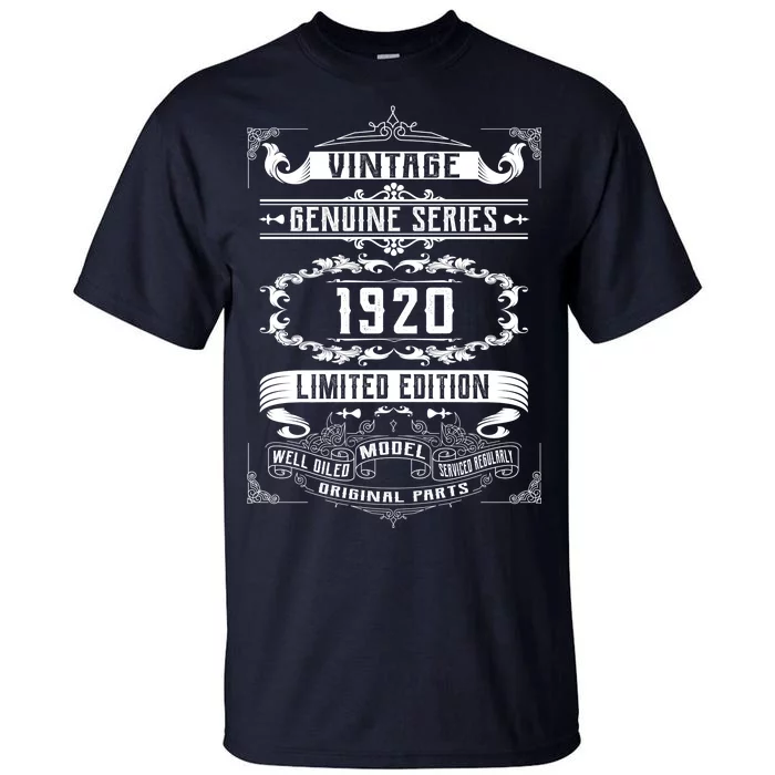 Vintage 100th Birthday Genuine Series 1920 Tall T-Shirt