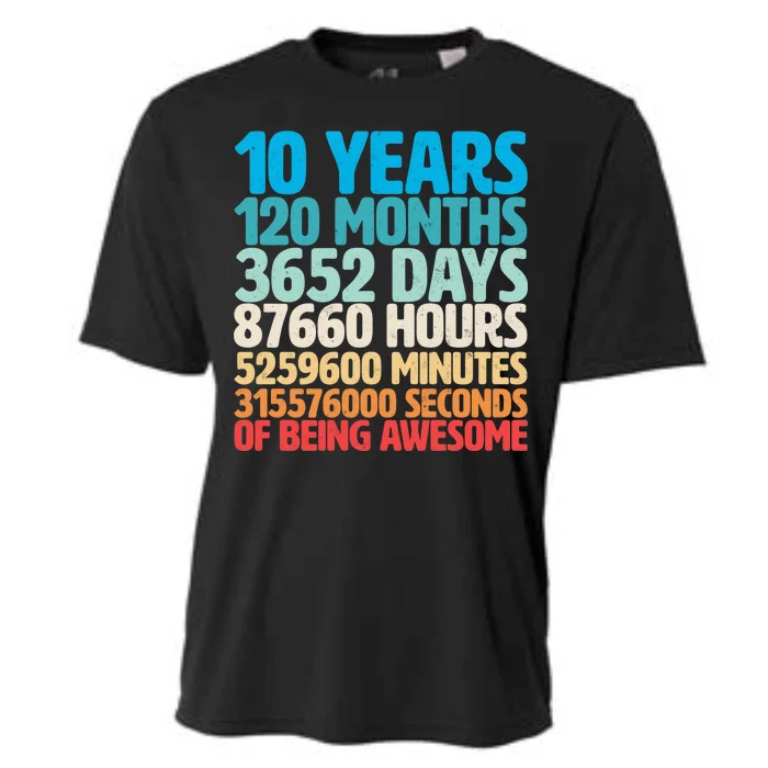 Vintage 10th Birthday 10 Years Old Being Awesome Cooling Performance Crew T-Shirt