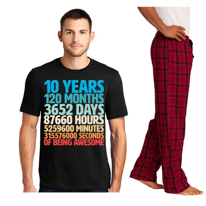 Vintage 10th Birthday 10 Years Old Being Awesome Pajama Set