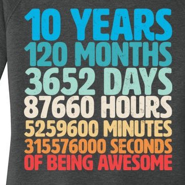 Vintage 10th Birthday 10 Years Old Being Awesome Women’s Perfect Tri Tunic Long Sleeve Shirt