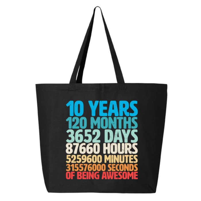 Vintage 10th Birthday 10 Years Old Being Awesome 25L Jumbo Tote