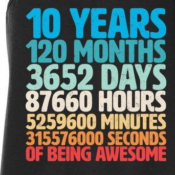 Vintage 10th Birthday 10 Years Old Being Awesome Women's Racerback Tank