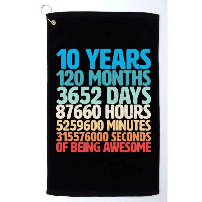 Vintage 10th Birthday 10 Years Old Being Awesome Platinum Collection Golf Towel