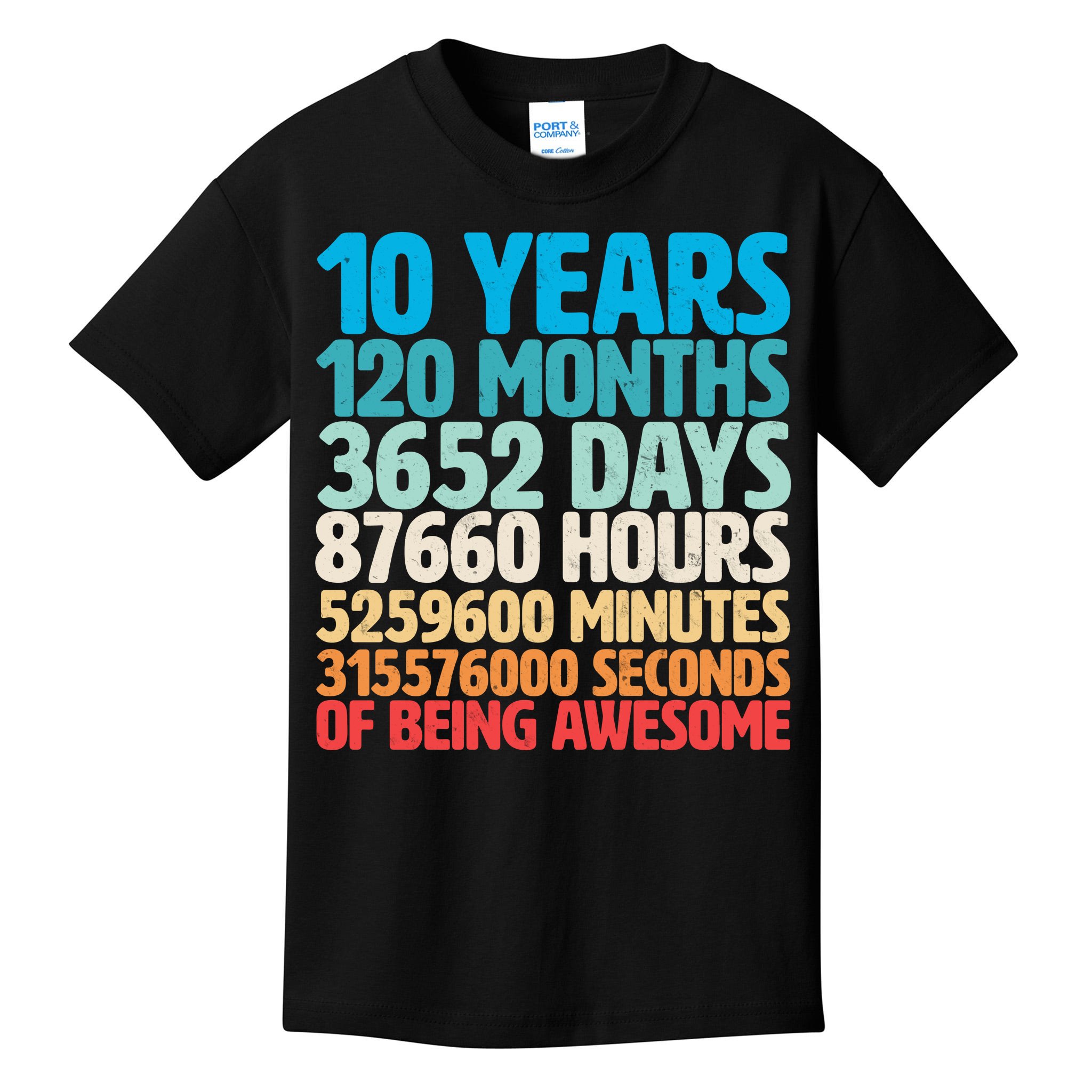 Birthday Shirt for 10 Year Old Boy Ten Year Old Birthday Shirt 10 Ten Years Of Awesome Kleding Jongenskleding Tops & T-shirts T-shirts T-shirts met print 10 Years of Being Awesome Shirt 