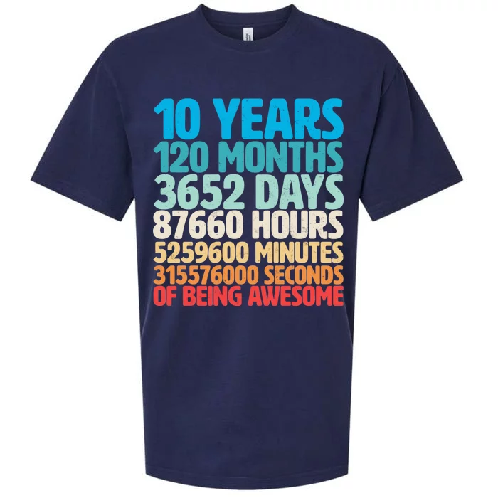 Vintage 10th Birthday 10 Years Old Being Awesome Sueded Cloud Jersey T-Shirt