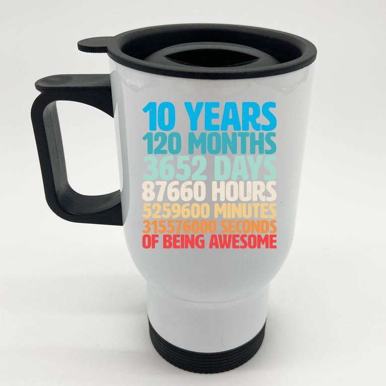 Vintage 10th Birthday 10 Years Old Being Awesome Stainless Steel Travel Mug