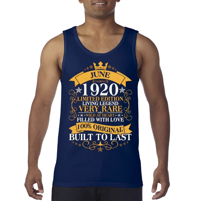 Vintage 1920 Limited Edition June 100th Birthday Tank Top