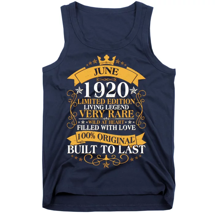 Vintage 1920 Limited Edition June 100th Birthday Tank Top