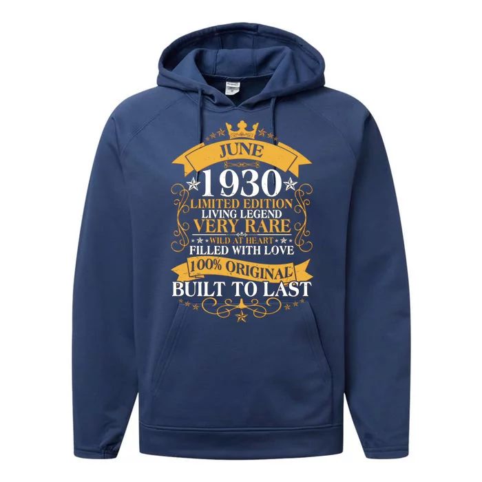 Vintage 1930 Limited Edition June Birthday Performance Fleece Hoodie