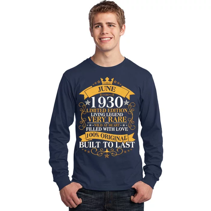 Vintage 1930 Limited Edition June Birthday Tall Long Sleeve T-Shirt